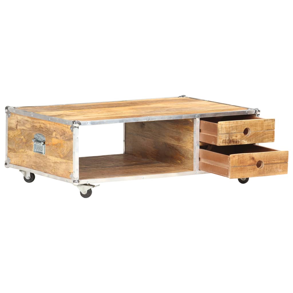Table basse 89x59x33 cm Bois massif de manguier brut - Tables basses