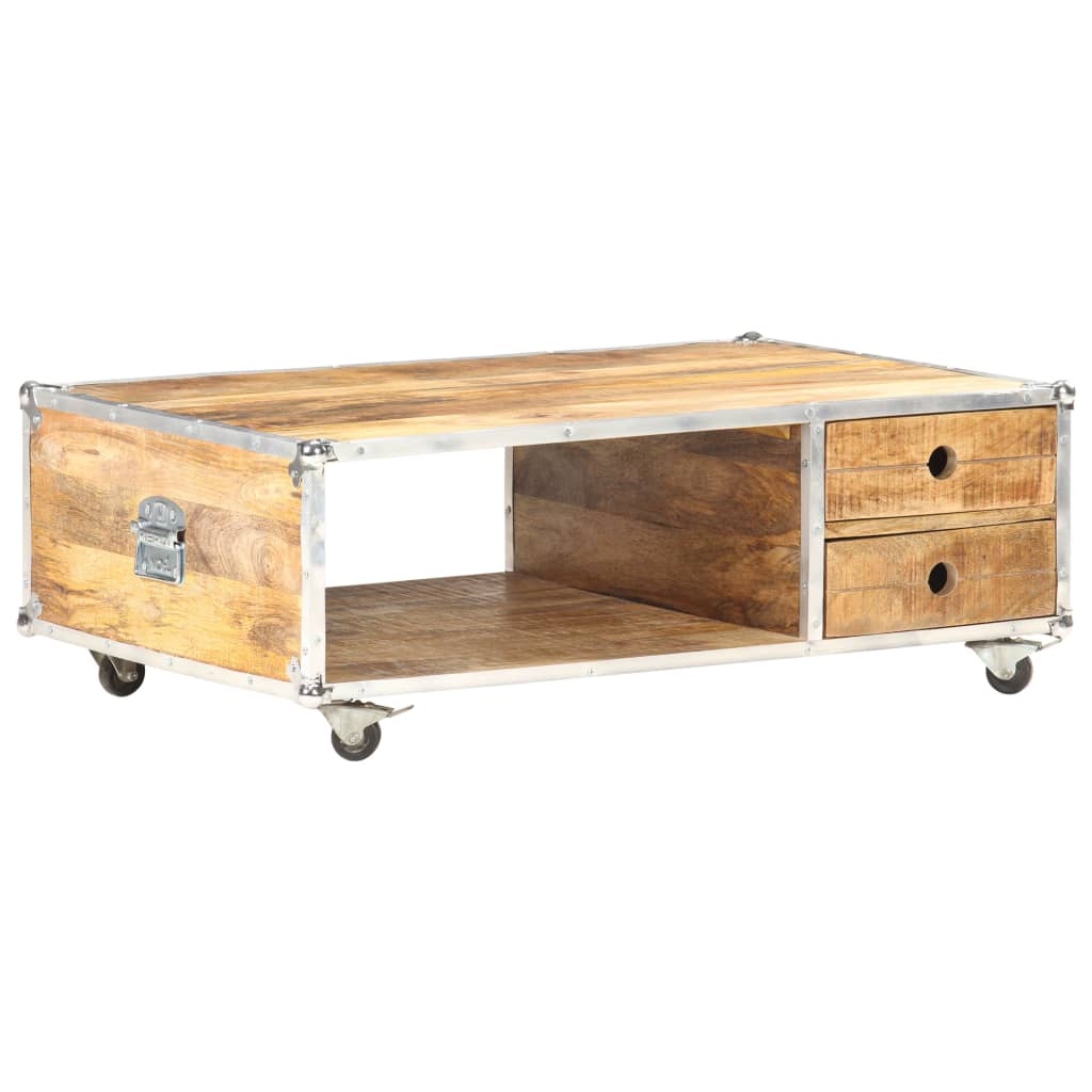 Table basse 89x59x33 cm Bois massif de manguier brut - Tables basses