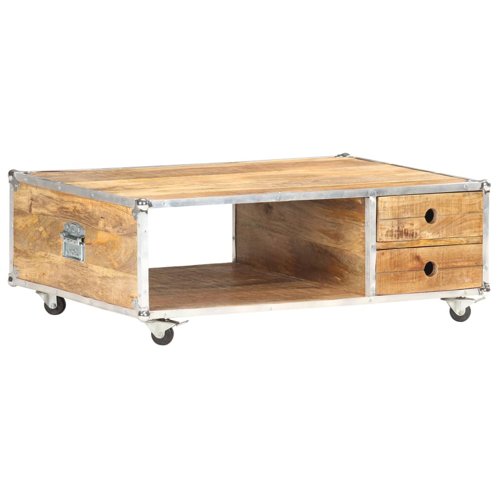 Table basse 89x59x33 cm Bois massif de manguier brut - Tables basses