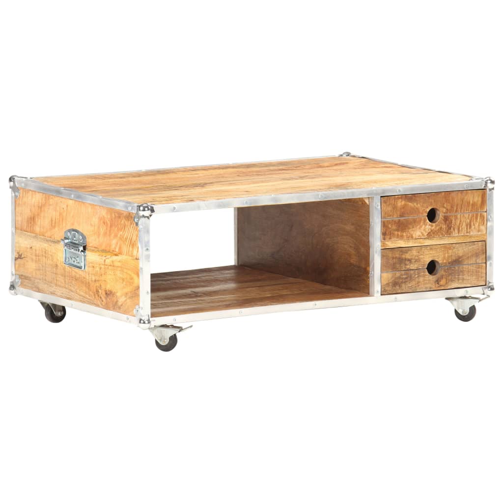 Table basse 89x59x33 cm Bois massif de manguier brut - Tables basses
