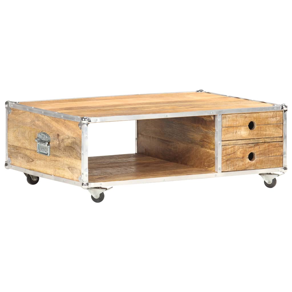 Table basse 89x59x33 cm Bois massif de manguier brut - Tables basses