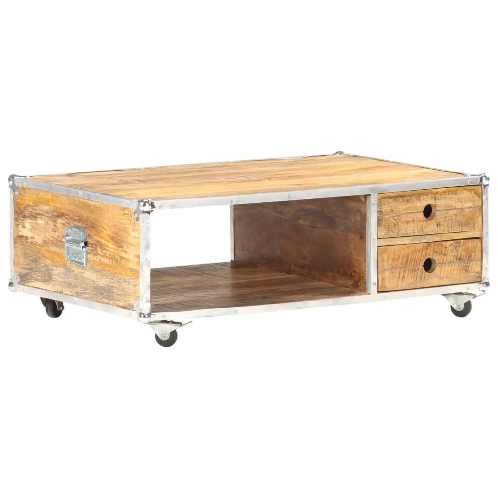 Table basse 89x59x33 cm Bois massif de manguier brut - Tables basses