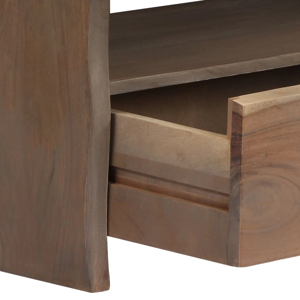 Table basse Acacia massif Bord assorti 90x50x40 cm Gris - Tables basses