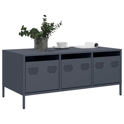 Table basse anthracite 101,5x50x43,5 cm acier laminé à froid - Tables basses
