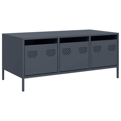 Table basse anthracite 101,5x50x43,5 cm acier laminé à froid - Tables basses