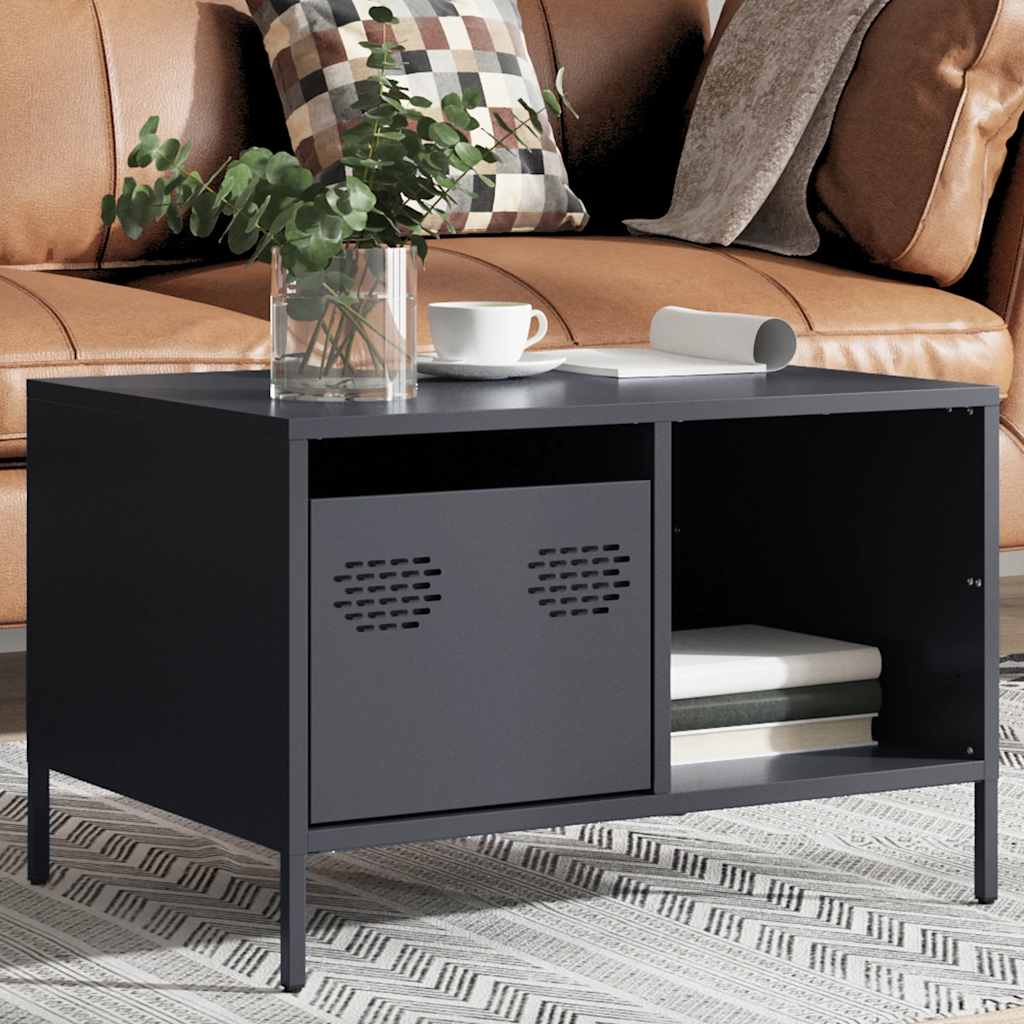 Table basse anthracite 68,5x50x43,5 cm acier laminé à froid - Tables basses