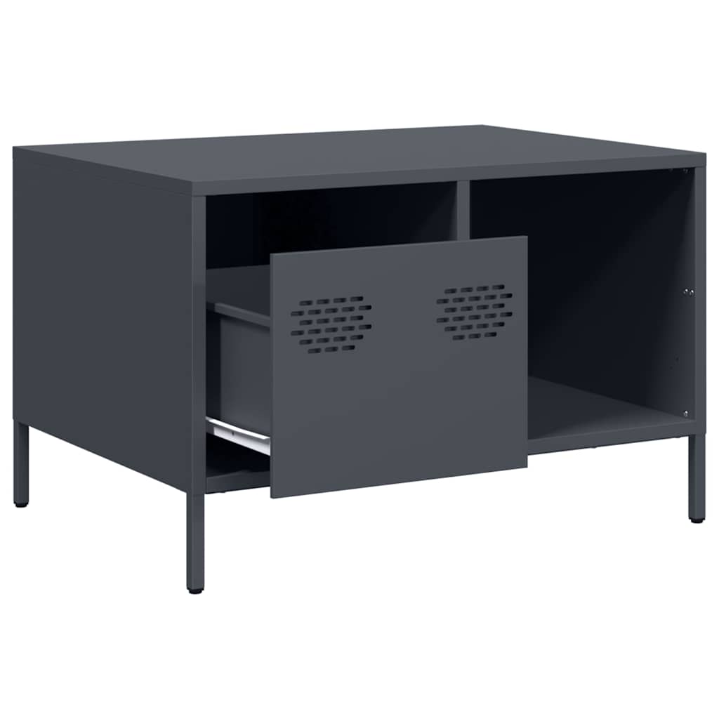Table basse anthracite 68,5x50x43,5 cm acier laminé à froid - Tables basses