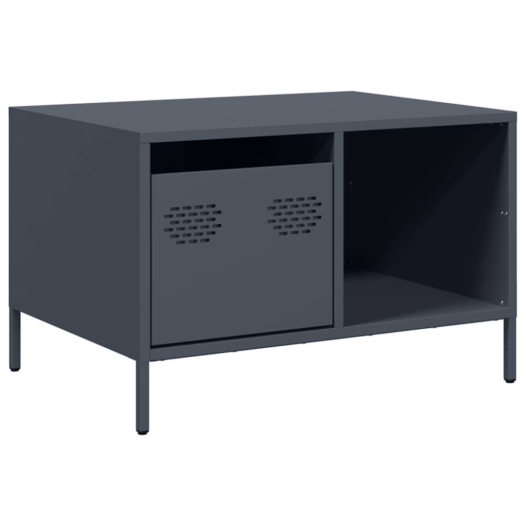 Table basse anthracite 68,5x50x43,5 cm acier laminé à froid - Tables basses