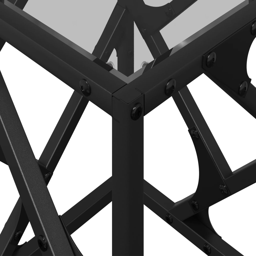 Table basse avec dessus en verre noir 30x30x41 cm acier - Tables basses