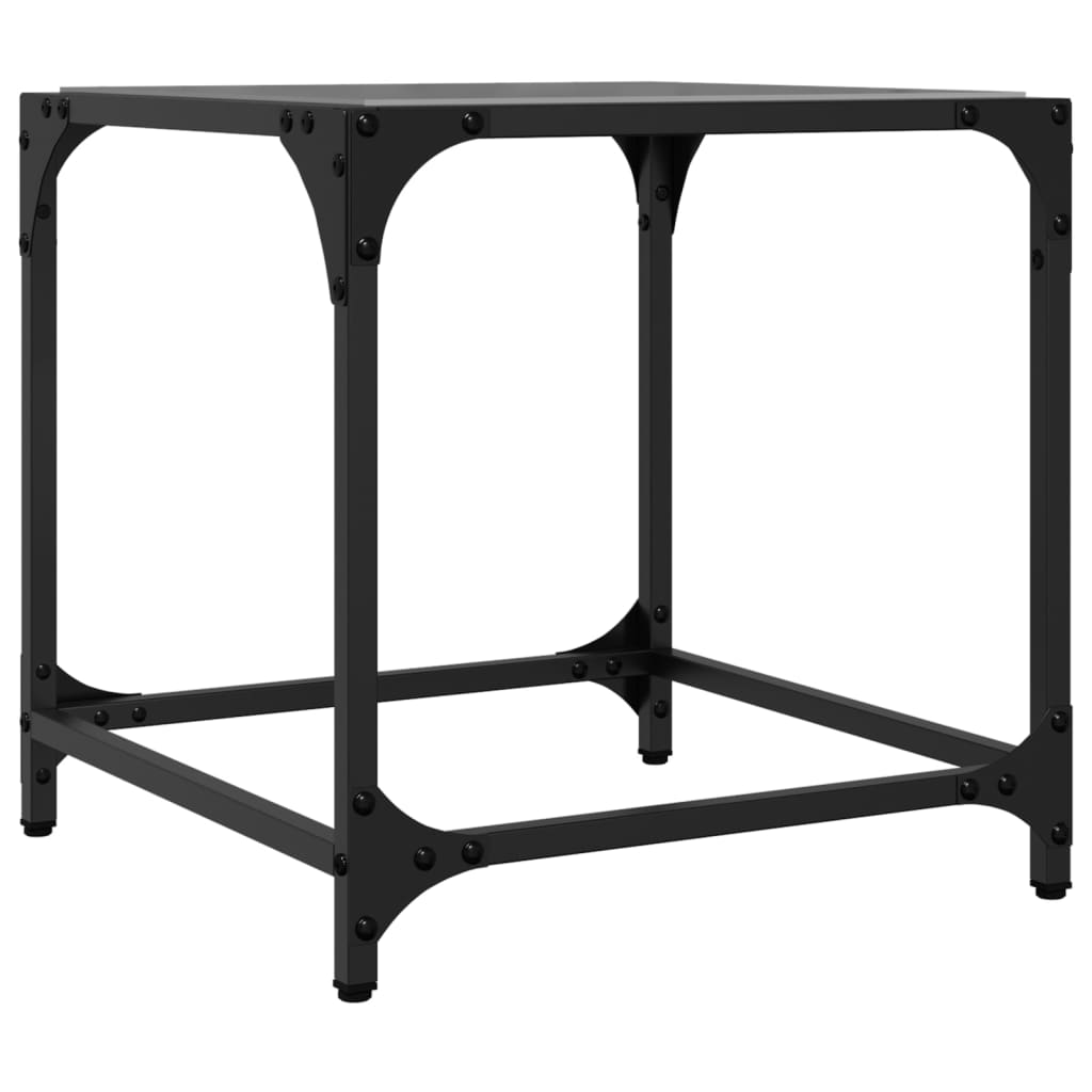 Table basse avec dessus en verre noir 40x40x40 cm acier - Tables basses