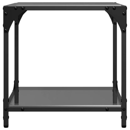 Table basse avec dessus en verre noir 40x40x40 cm acier - Tables basses