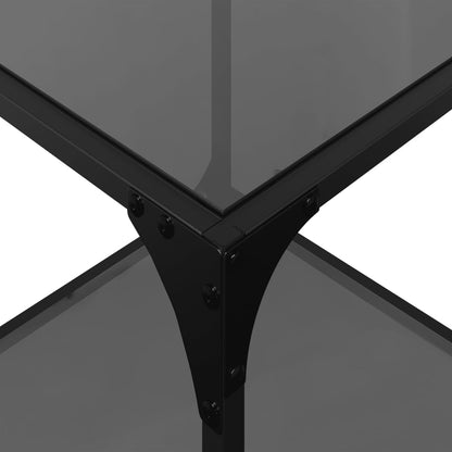 Table basse avec dessus en verre noir 40x40x40 cm acier - Tables basses