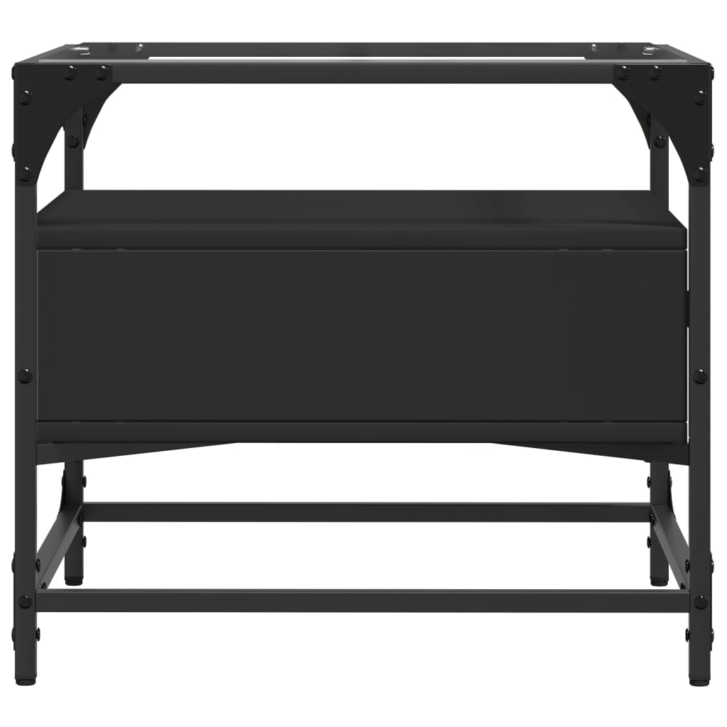 Table basse avec dessus en verre noir 50x50x45 cm acier - Tables basses