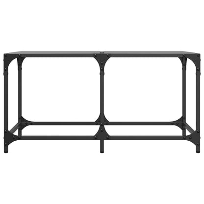 Table basse avec dessus en verre noir 78,5x40x40 cm acier - Tables basses