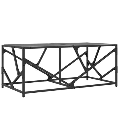 Table basse avec dessus en verre noir 98,5x50x41 cm acier - Tables basses