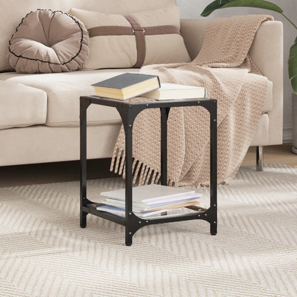 Table basse avec dessus en verre transparent 30x30x40 cm acier - Tables basses