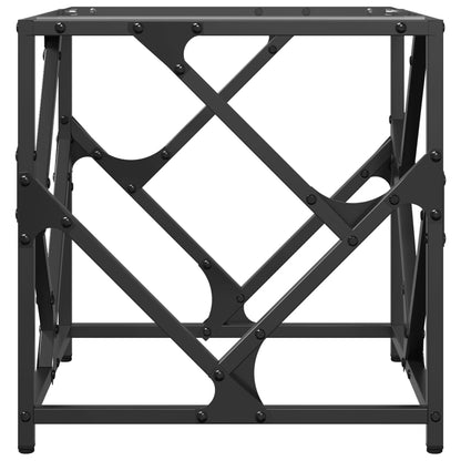 Table basse avec dessus en verre transparent 40x40x41 cm acier - Tables basses