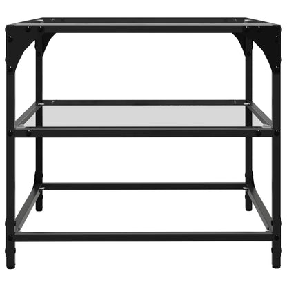 Table basse avec dessus en verre transparent 50x50x45 cm acier - Tables basses