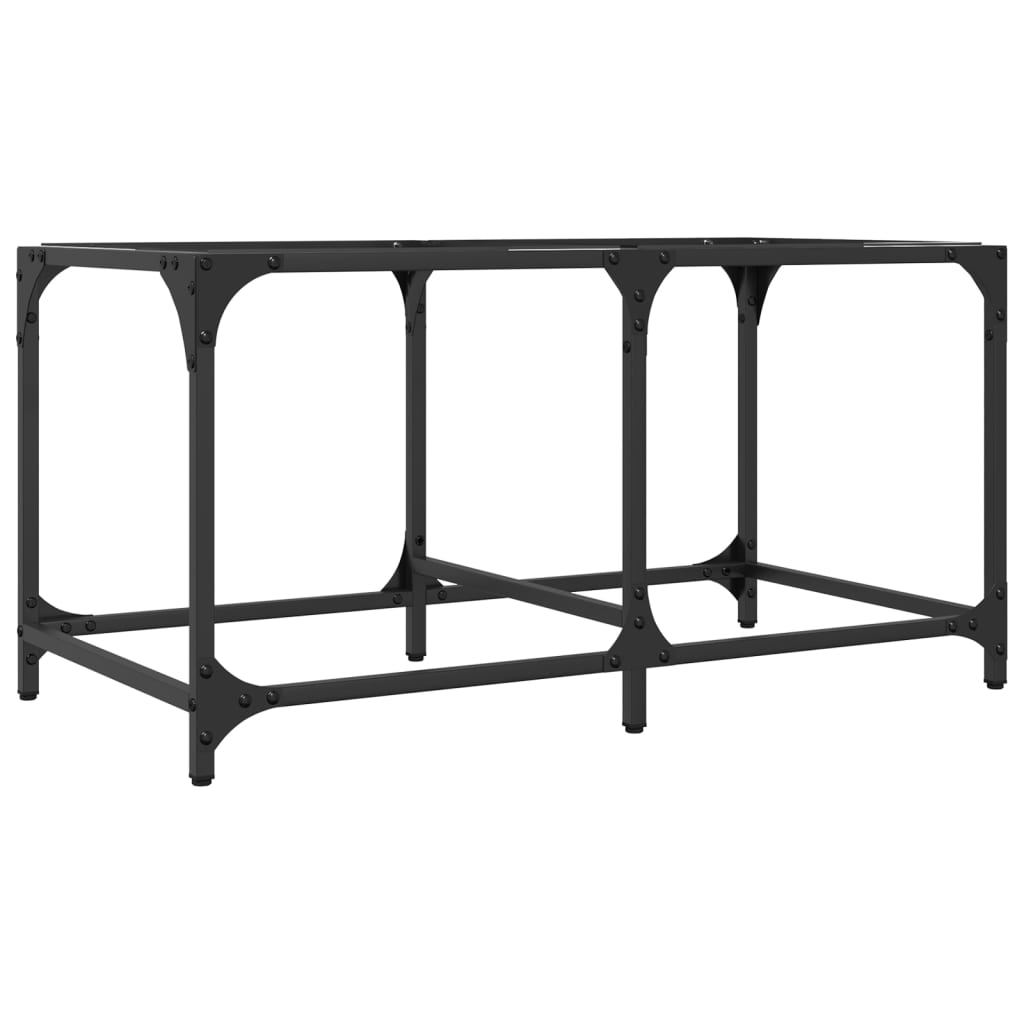 Table basse avec dessus en verre transparent 78,5x40x40cm acier - Tables basses