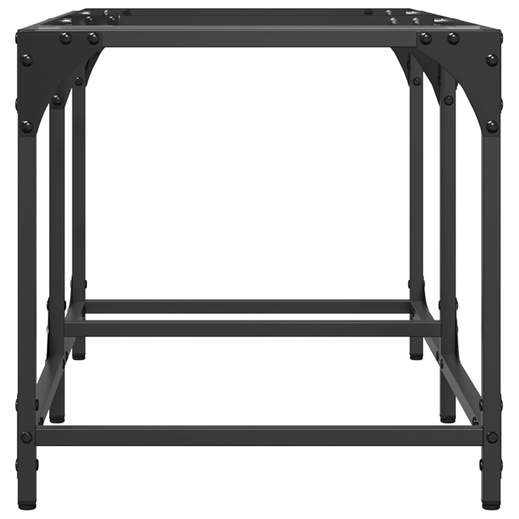 Table basse avec dessus en verre transparent 78,5x40x40cm acier - Tables basses