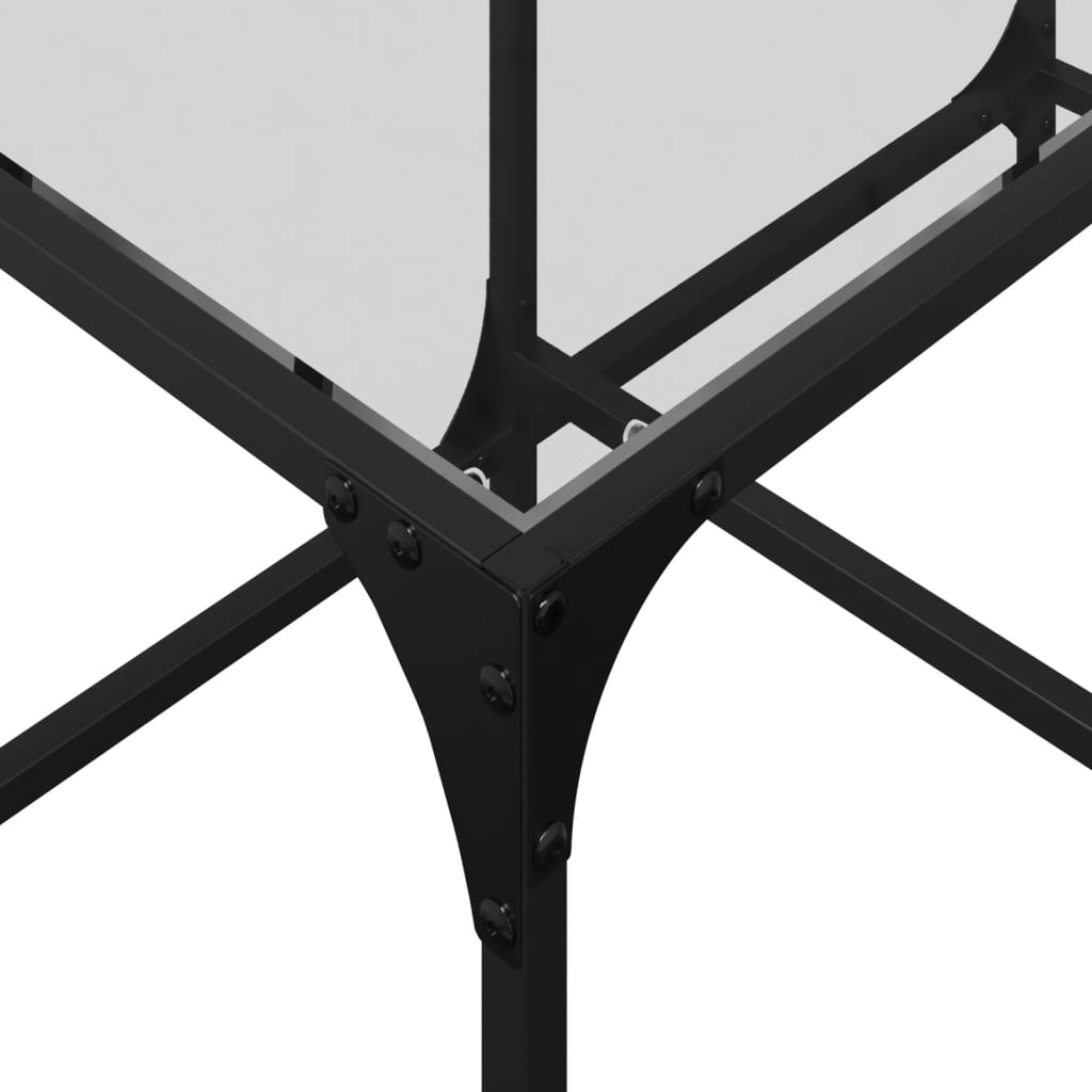 Table basse avec dessus en verre transparent 78,5x40x40cm acier - Tables basses