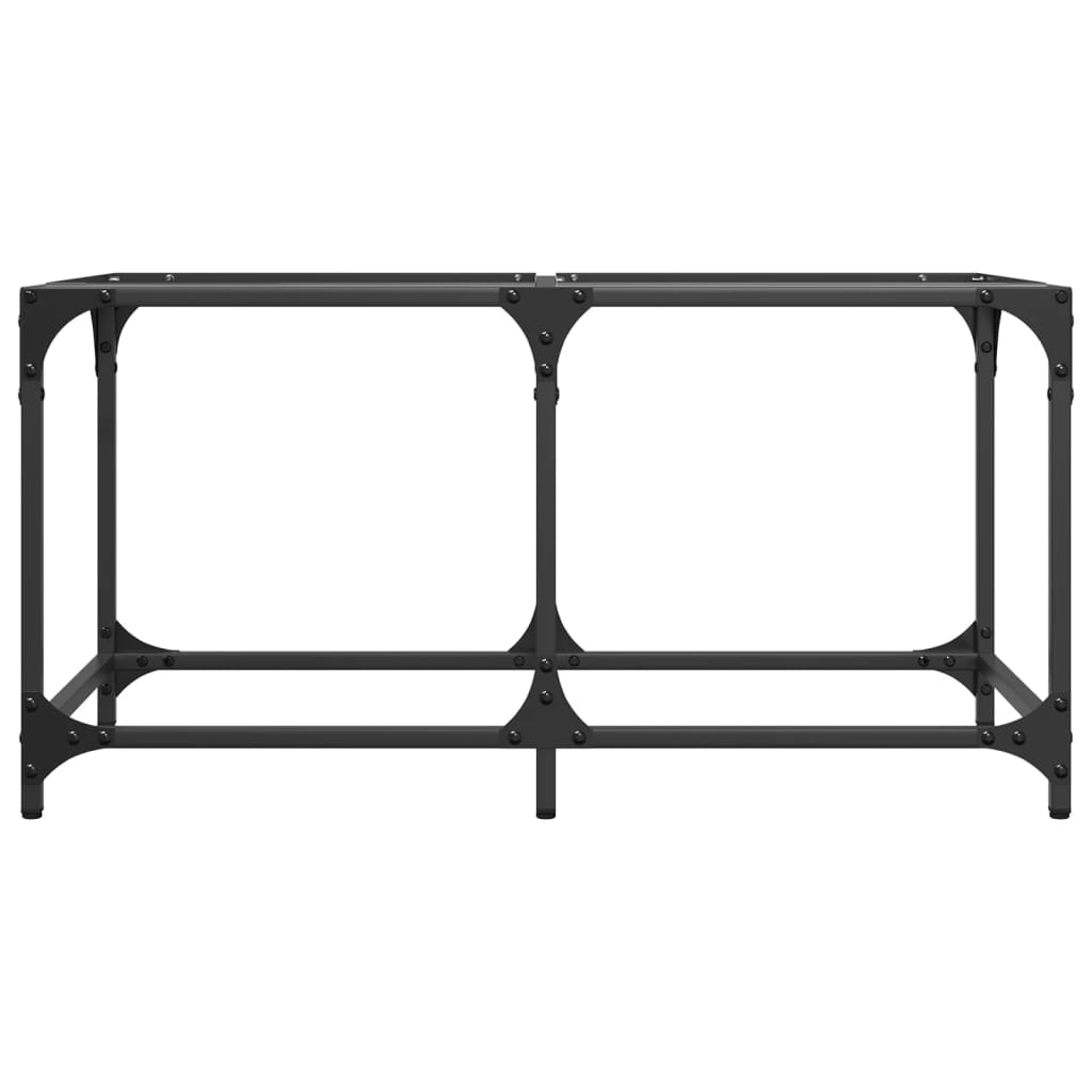 Table basse avec dessus en verre transparent 78,5x40x40cm acier - Tables basses