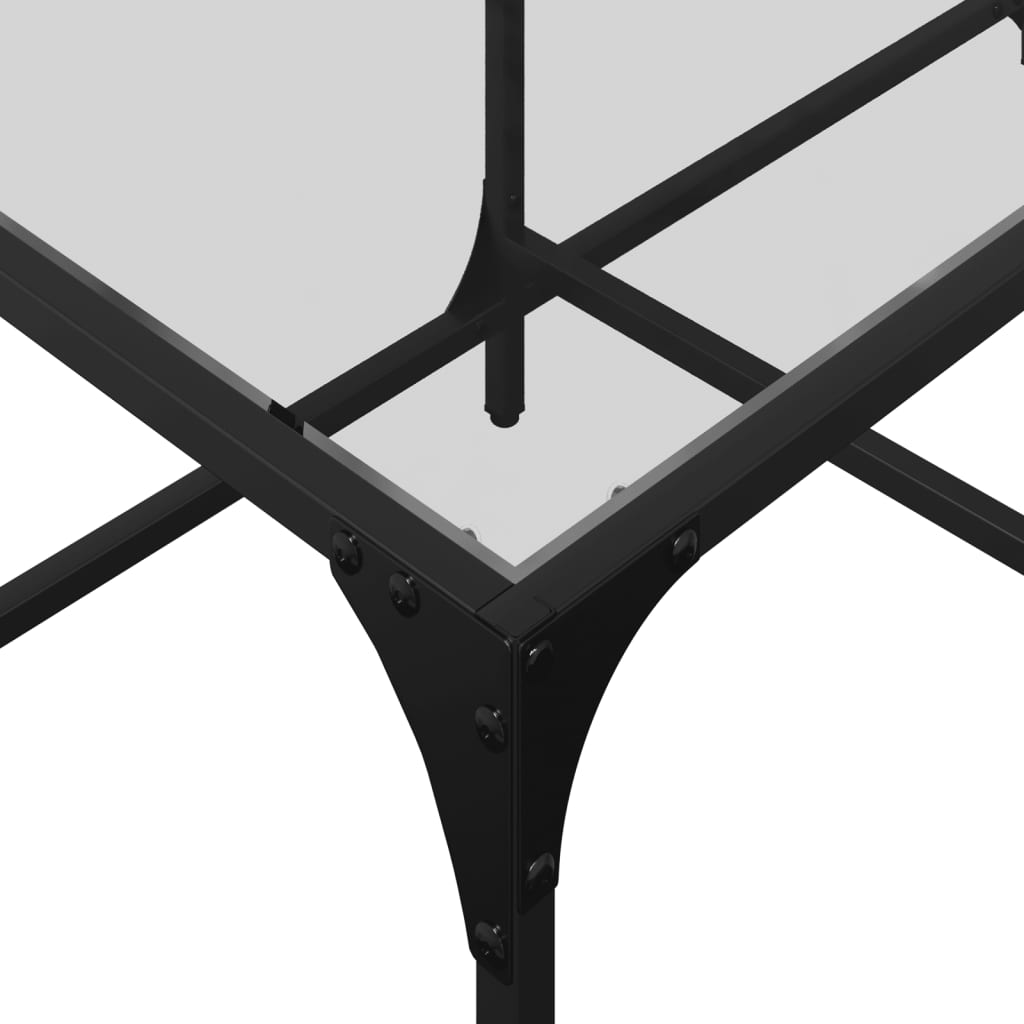 Table basse avec dessus en verre transparent 98,5x50x40cm acier - Tables basses