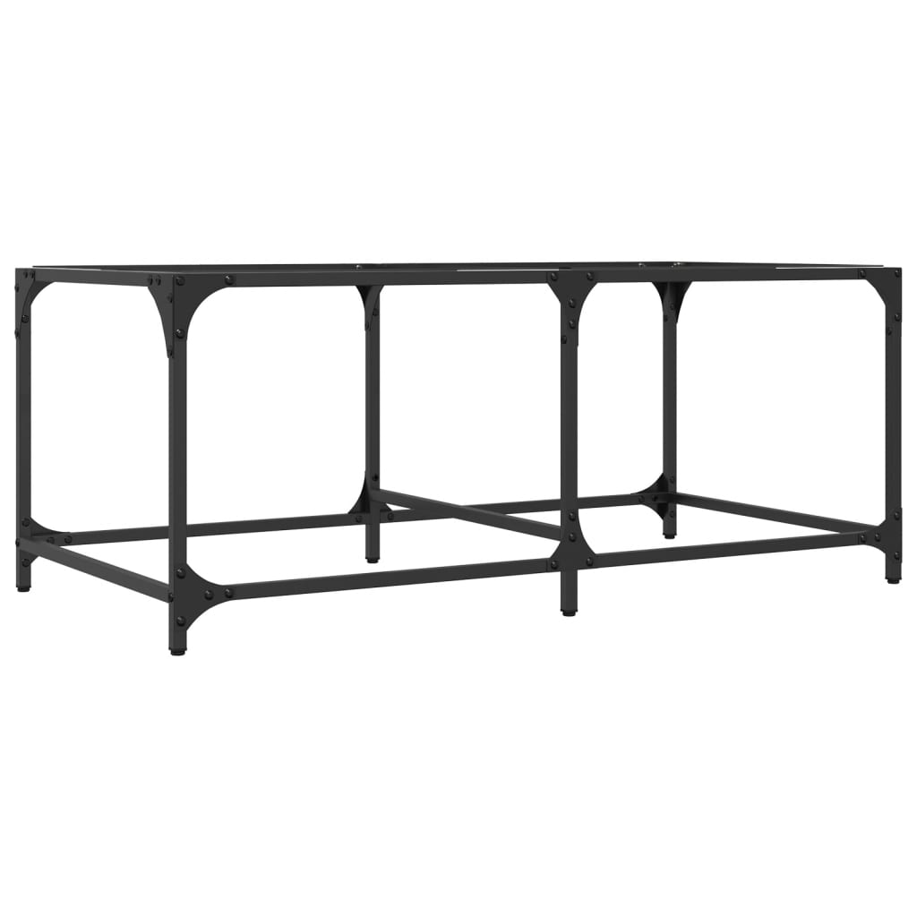 Table basse avec dessus en verre transparent 98,5x50x40cm acier - Tables basses