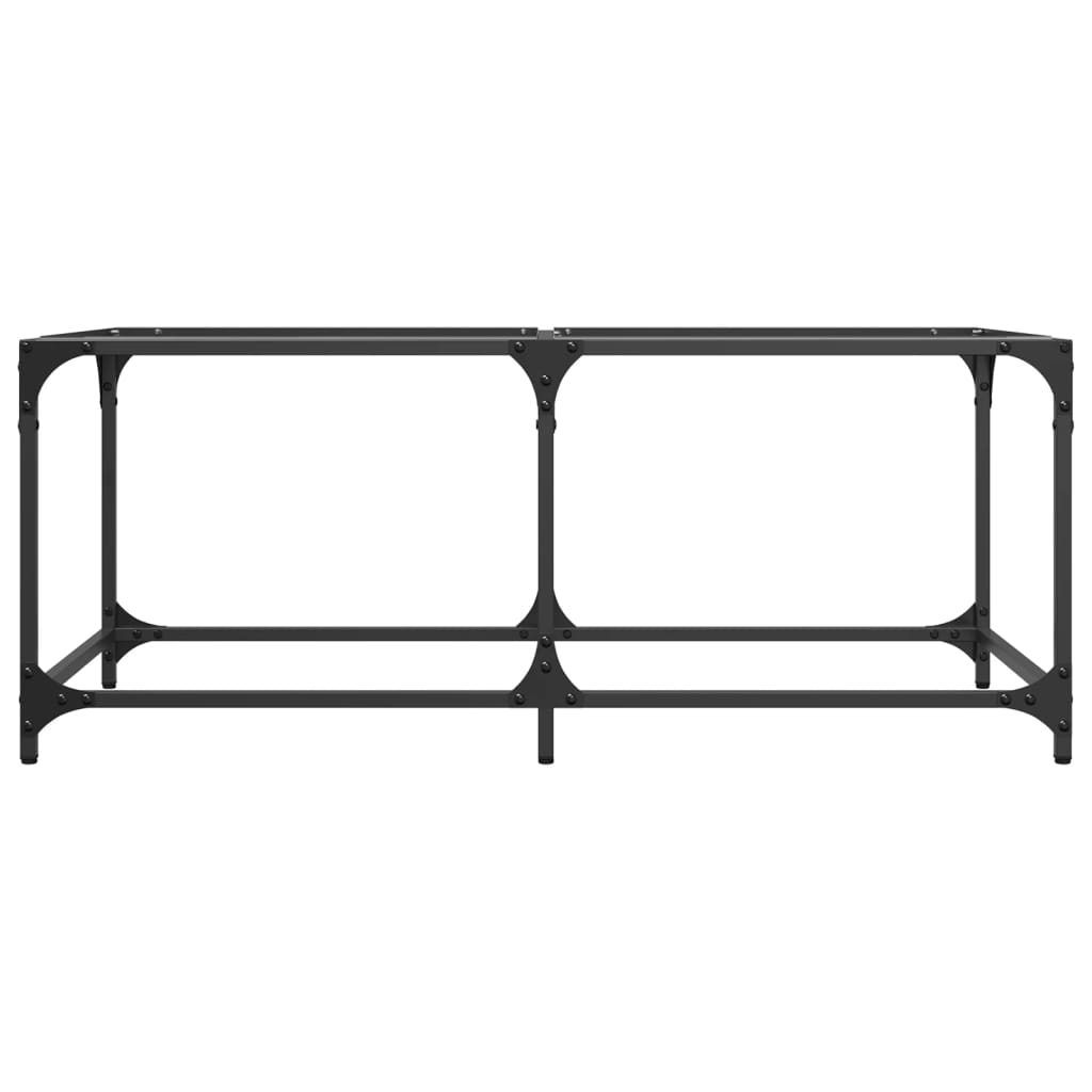 Table basse avec dessus en verre transparent 98,5x50x40cm acier - Tables basses