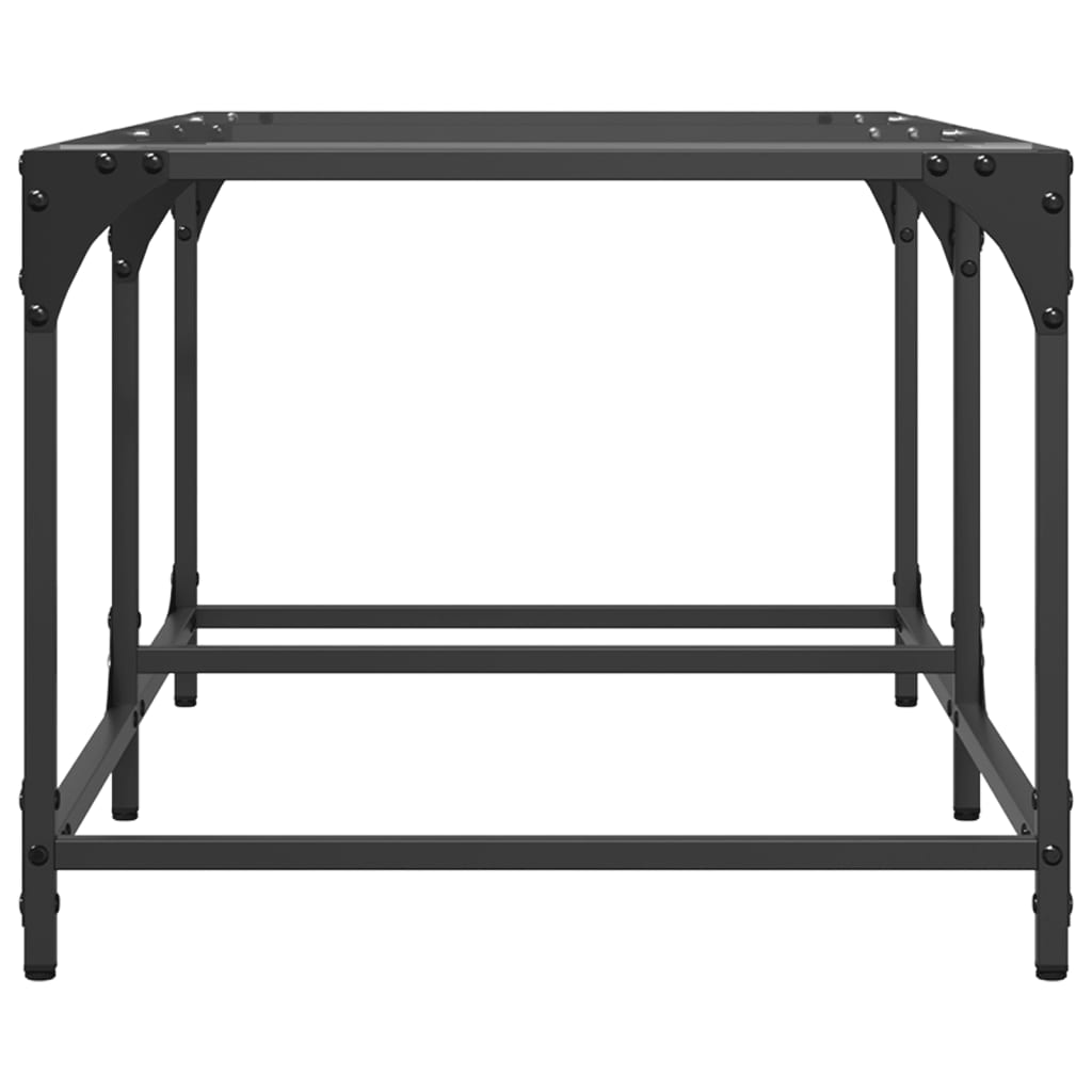Table basse avec dessus en verre transparent 98,5x50x40cm acier - Tables basses
