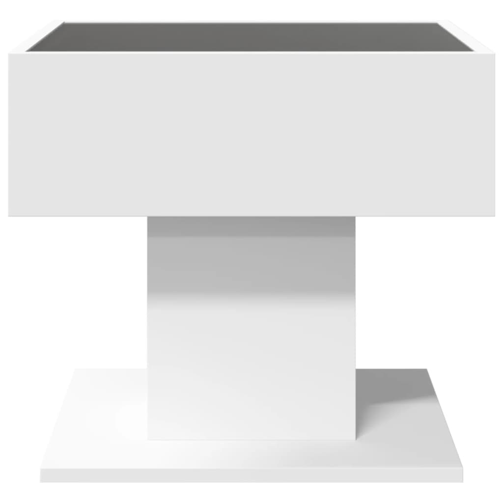 Table basse avec LED blanc 50x50x45 cm bois d’ingénierie - Tables basses