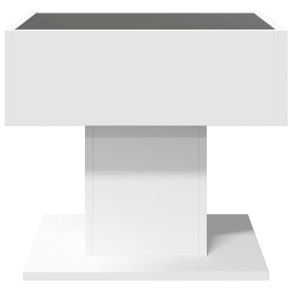 Table basse avec LED blanc 50x50x45 cm bois d’ingénierie - Tables basses