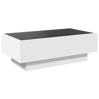 Table basse avec LED blanc 90x50x30 cm bois d’ingénierie - Tables basses