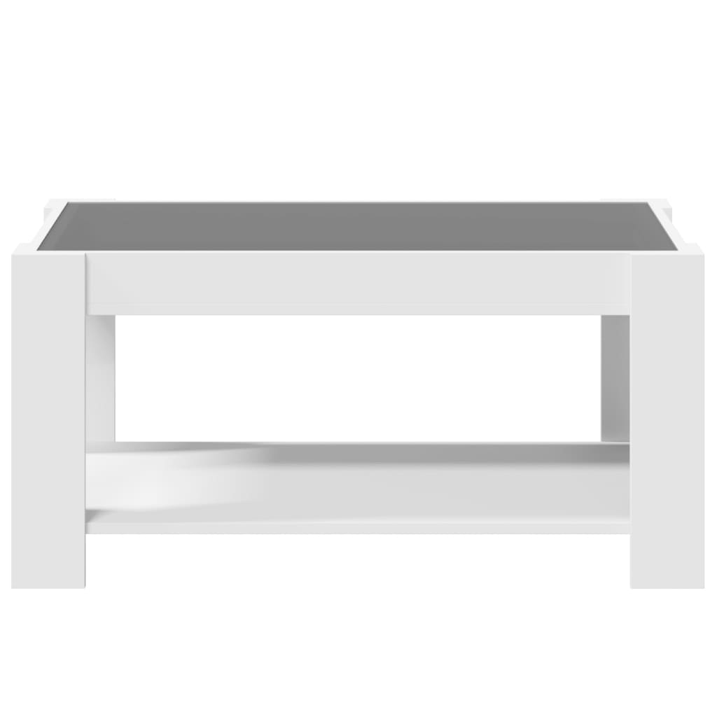 Table basse avec LED blanc 93x53x45 cm bois d’ingénierie - Tables basses