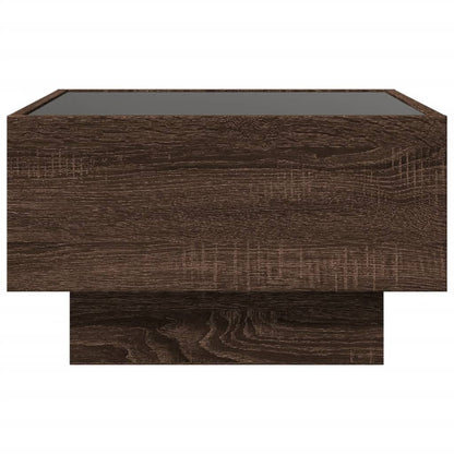 Table basse avec LED chêne marron 50x50x30 cm bois d’ingénierie - Tables basses
