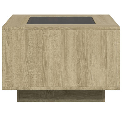 Table basse avec LED chêne sonoma 60x60x40 cm bois d’ingénierie - Tables basses