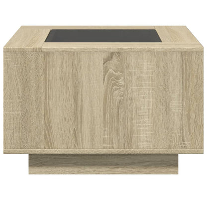 Table basse avec LED chêne sonoma 60x60x40 cm bois d’ingénierie - Tables basses