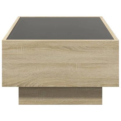 Table basse avec LED chêne sonoma 90x50x30 cm bois d’ingénierie - Tables basses