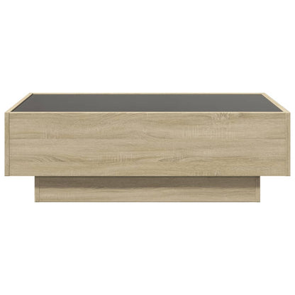 Table basse avec LED chêne sonoma 90x50x30 cm bois d’ingénierie - Tables basses