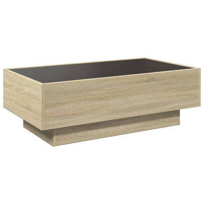 Table basse avec LED chêne sonoma 90x50x30 cm bois d’ingénierie - Tables basses