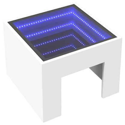 Table basse avec LED infini blanc 40x40x30 cm - Tables basses
