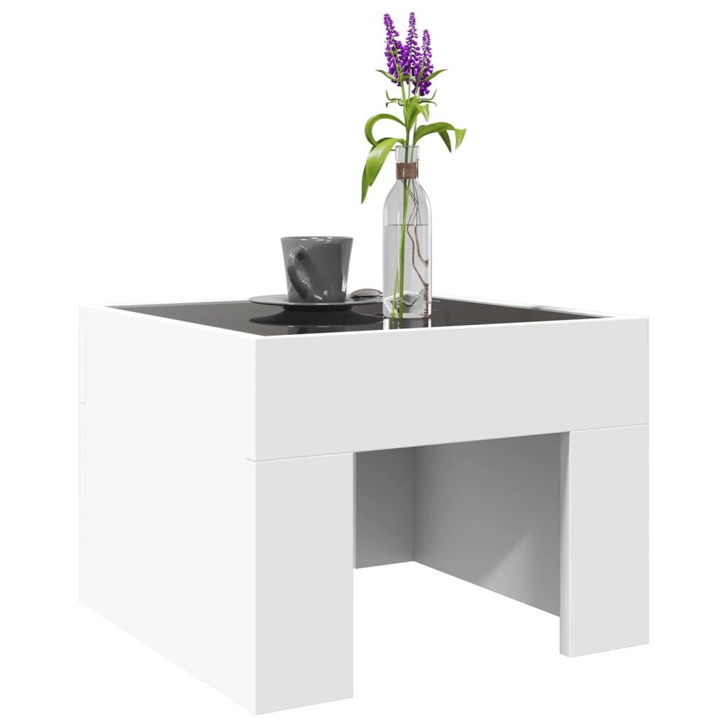 Table basse avec LED infini blanc 40x40x30 cm - Tables basses