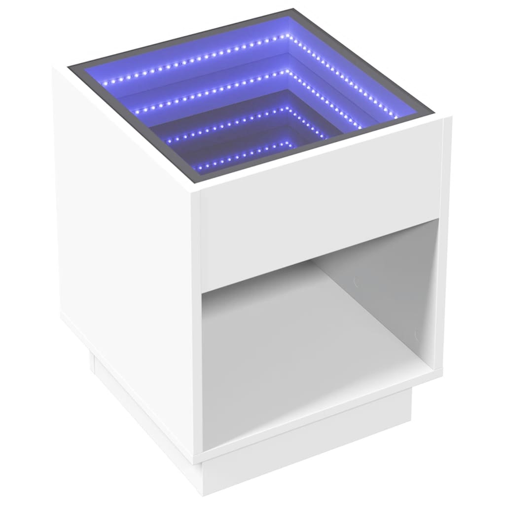 Table basse avec LED infini blanc 40x40x50 cm - Tables basses