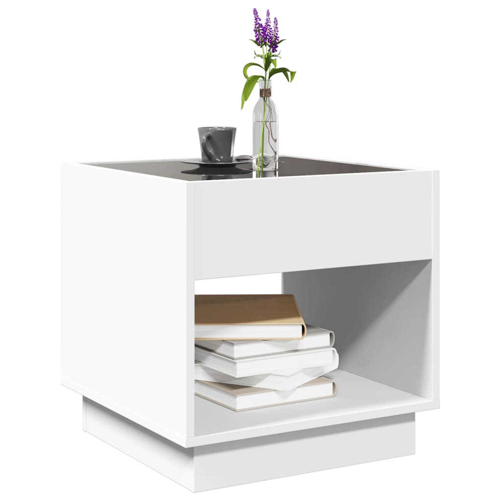 Table basse avec LED infini blanc 40x40x50 cm - Tables basses