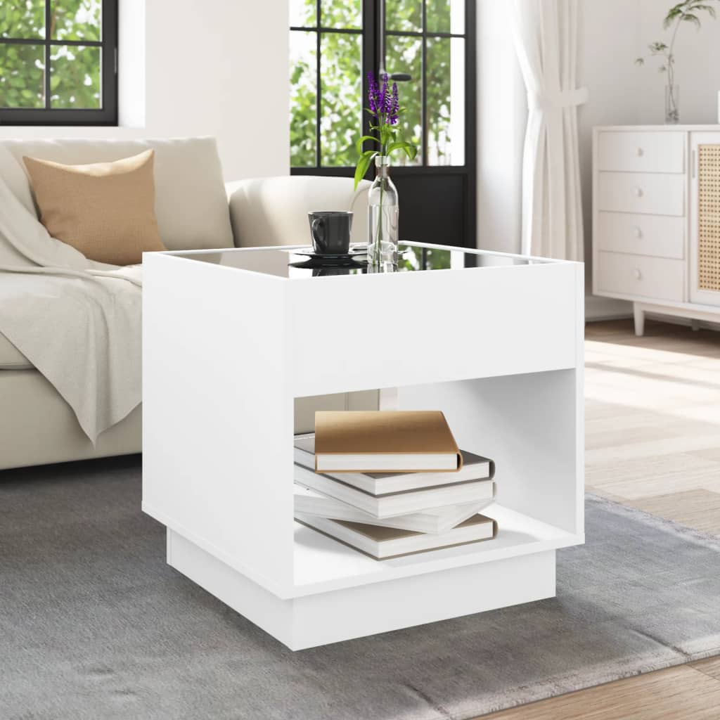 Table basse avec LED infini blanc 50x50x50 cm - Tables basses