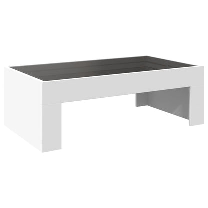 Table basse avec LED infini blanc 90x50x30 cm - Tables basses