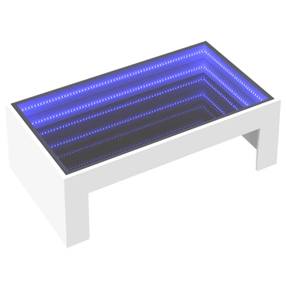 Table basse avec LED infini blanc 90x50x30 cm - Tables basses