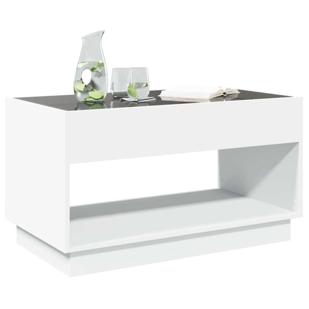 Table basse avec LED infini blanc 90x50x50 cm - Tables basses