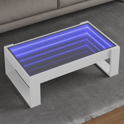 Table basse avec LED infini blanc 90x53x30 cm - Tables basses