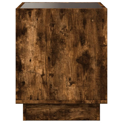 Table basse avec LED infini chêne fumé 40x40x50 cm - Tables basses